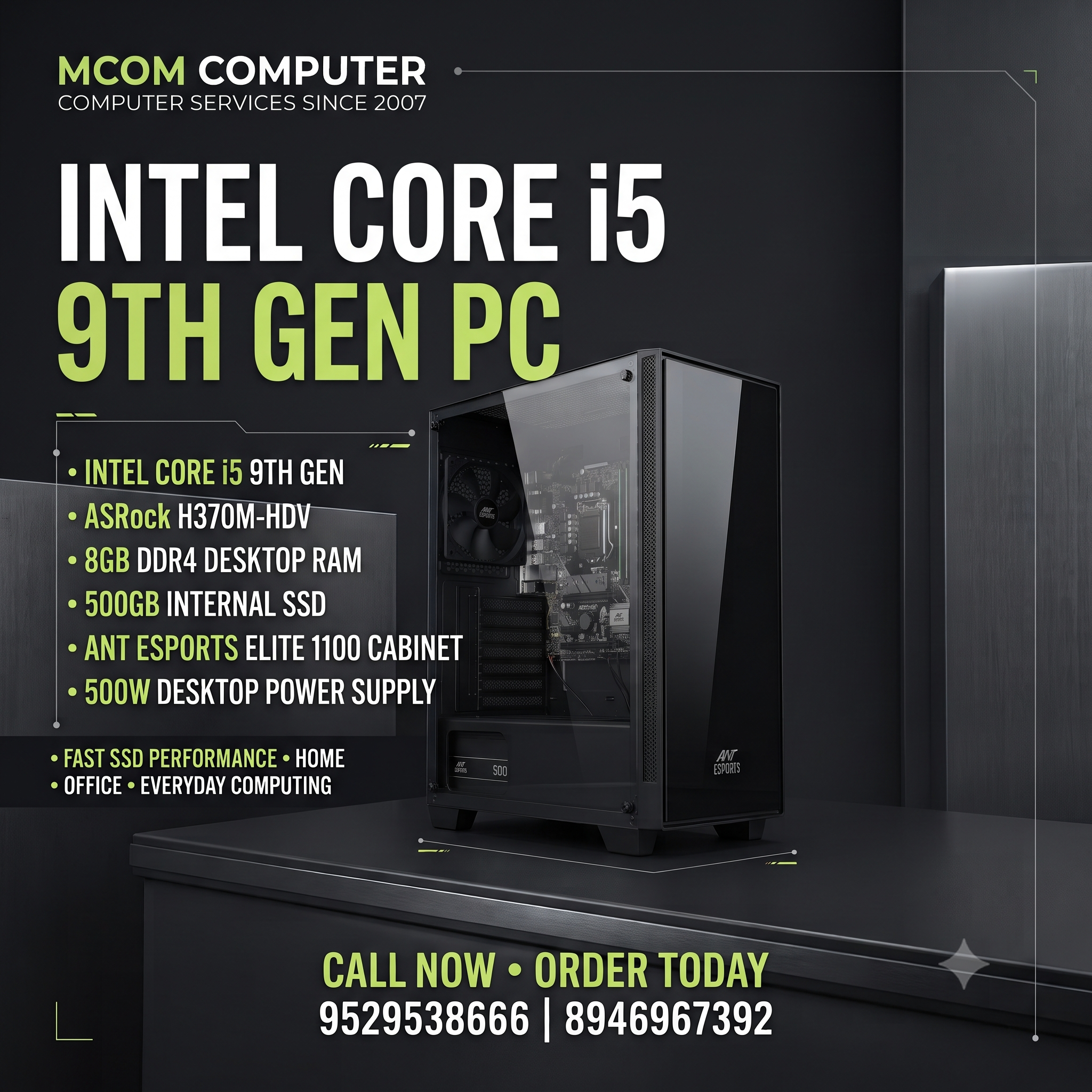 Intel Core i5 9th Gen Gaming & Performance PC